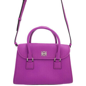 LOEWE Alamo Calfskin Leather Shoulder bag Purple
